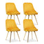 Dining Chairs Set of 4 Velvet Channel Tufted Yellow