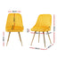 Dining Chairs Set of 4 Velvet Channel Tufted Yellow