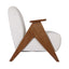 Armchair Accent Chair Sturdy Upholstered Solid Wood Chenille Fabric White