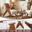 Armchair Accent Chair Sturdy Upholstered Solid Wood Chenille Fabric White