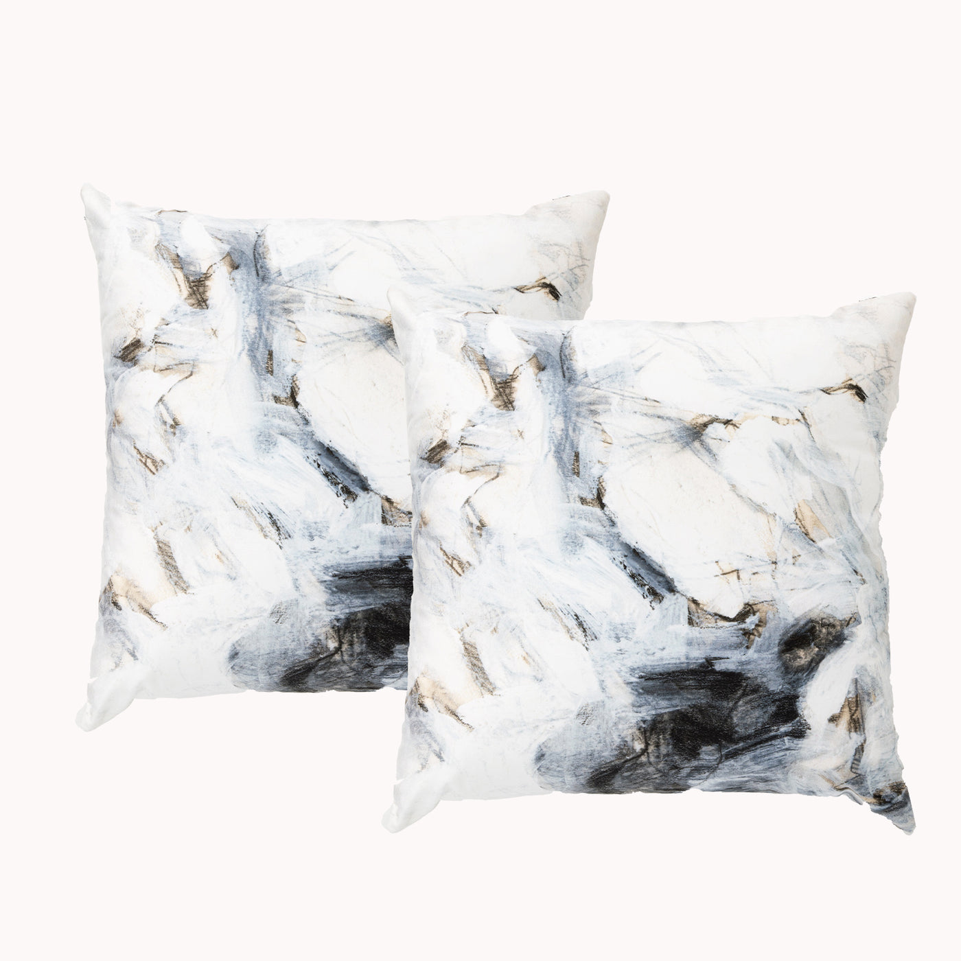 Marble Twin Pack Poly Velvet Printed Cushion by Renee Taylor