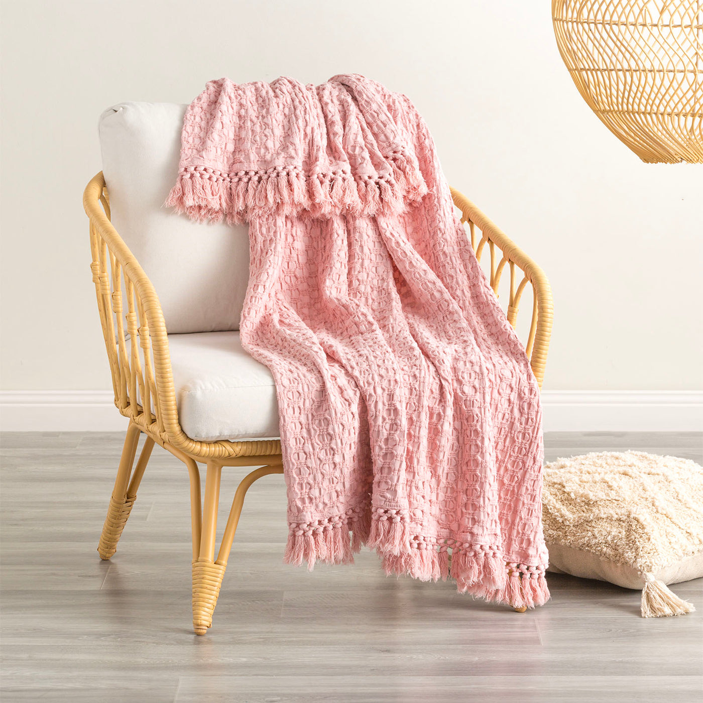 Alysian Washed Cotton Textured Sky Throw by Renee Taylor