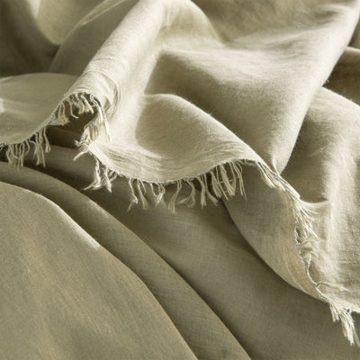 Cavallo Stone Washed 100% Linen Jade Throw by Renee Taylor