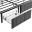 Double Bed Frame with 2 Storage Drawers and LED Lights Headboard, Upholstered Bed Frame with Charging Station, No Box Spring Needed, Easy Assembly - Grey