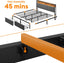 King Bed Frame with 2 Storage Drawers and LED Lights Headboard, Upholstered Bed Frame with Charging Station, No Box Spring Needed, Easy Assembly - Grey