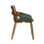 Set of 2 Rattan Back Dining Chairs, Green Faux Leather