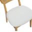 Rattan Back Dining Chairs Set of 2, White Faux Leather