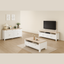 Noosa Entertainment Unit White and Oak 4 Doors and 3 spaces