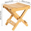 Solid Wood Folding Stool - Portable Stool For Home, Gaming, Fishing, Works In Bedrooms, Garden, Wood, 29X28X26 Cm