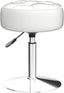 Adjustable Vanity Stool, 360 Swivel Chair for Makeup Room, White Faux Leather Stool for Bathroom & Living Room