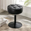 Adjustable Vanity Stool, 360Ã‚Â°Swivel Vanity Chair for Makeup Room, Black Stool Chair for Vanity, Small Faux Leather Vanity Stools for Bathroom, Living Room