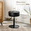 Adjustable Vanity Stool, 360Ã‚Â°Swivel Vanity Chair for Makeup Room, Black Stool Chair for Vanity, Small Faux Leather Vanity Stools for Bathroom, Living Room