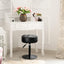Adjustable Vanity Stool, 360Ã‚Â°Swivel Vanity Chair for Makeup Room, Black Stool Chair for Vanity, Small Faux Leather Vanity Stools for Bathroom, Living Room
