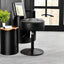 Adjustable Vanity Stool, 360Ã‚Â°Swivel Vanity Chair for Makeup Room, Black Stool Chair for Vanity, Small Faux Leather Vanity Stools for Bathroom, Living Room
