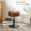 Adjustable Vanity Stool, 360Ã‚Â°Swivel Vanity Chair for Makeup Room, Brown Stool Chair for Vanity, Small Faux Leather Vanity Stools for Bathroom, Living Room