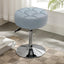 Adjustable Vanity Stool, 360Ã‚Â°Swivel Vanity Chair for Makeup Room, Grayish Blue Stool Chair for Vanity, Small Faux Leather Vanity Stools for Bathroom, Living Room
