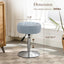 Adjustable Vanity Stool, 360Ã‚Â°Swivel Vanity Chair for Makeup Room, Grayish Blue Stool Chair for Vanity, Small Faux Leather Vanity Stools for Bathroom, Living Room