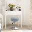 Adjustable Vanity Stool, 360Ã‚Â°Swivel Vanity Chair for Makeup Room, Grayish Blue Stool Chair for Vanity, Small Faux Leather Vanity Stools for Bathroom, Living Room