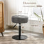 Adjustable Vanity Stool, 360 Swivel Chair for Makeup Room, Gray Faux Leather Stool for Bathroom & Living Room