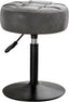 Adjustable Vanity Stool, 360 Swivel Chair for Makeup Room, Gray Faux Leather Stool for Bathroom & Living Room