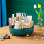 360 Degree Rotating Storage Rack Organizer Round Cosmetic Spice Rack Turntable for Kitchen Cabinet Pantry Small Green