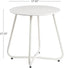 Metal Outdoor Side Table – Round Patio Table, Rust-Resistant Small End Coffee Table for Balcony, Garden, Porch, Living Room & Bedroom – Portable Accent Table for Indoor Outdoor Use, White