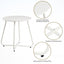 Metal Outdoor Side Table – Round Patio Table, Rust-Resistant Small End Coffee Table for Balcony, Garden, Porch, Living Room & Bedroom – Portable Accent Table for Indoor Outdoor Use, White