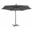 Milano 3M Outdoor Umbrella Cantilever With Protective Cover Patio Garden Shade - Charcoal