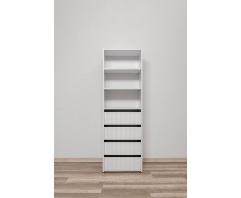 GENEVA THREE SHELF/FOUR DRAWER BUILT IN WARDROBE - FLUTED