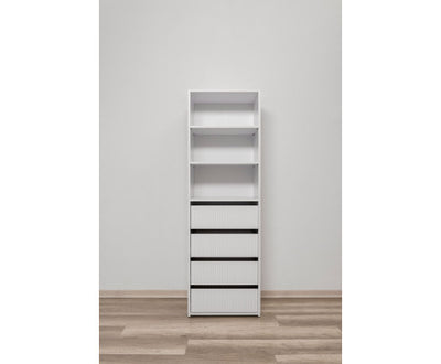 GENEVA THREE SHELF/FOUR DRAWER BUILT IN WARDROBE - FLUTED