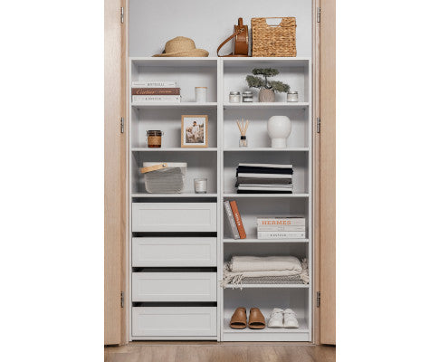 GENEVA THREE SHELF/FOUR DRAWER BUILT IN WARDROBE - HAMPTONS