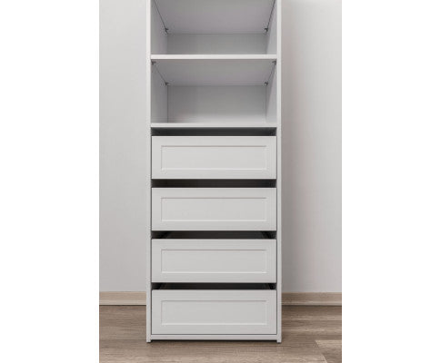 GENEVA THREE SHELF/FOUR DRAWER BUILT IN WARDROBE - HAMPTONS