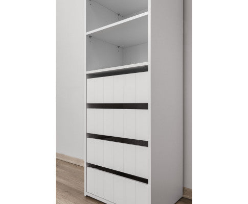 GENEVA THREE SHELF/FOUR DRAWER BUILT IN WARDROBE - VJ PANEL