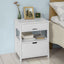 White Bedside Table with 2 Drawers