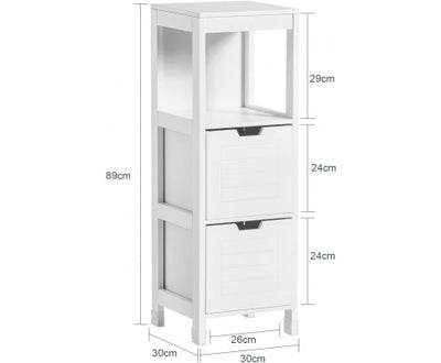 Freestanding Cabinet 2 Drawers Shelf Cupboard