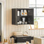Wall Storage Cabinet Double Doors, Black