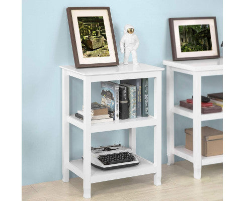 Console Table 3 Shelves, White