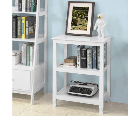 Console Table 3 Shelves, White