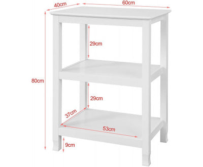 Console Table 3 Shelves, White