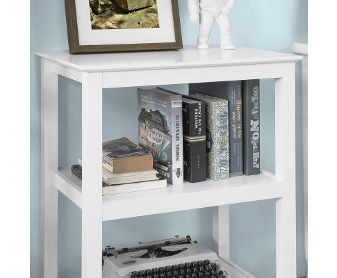 Console Table 3 Shelves, White