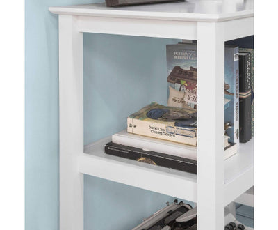 Console Table 3 Shelves, White