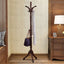 Birch Wood Coat Rack Stand Adjustable Hall Tree Entryway