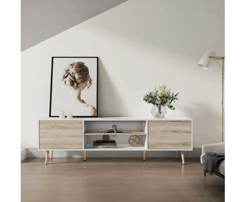 TV Entertainment Console with Wooden Legs 177cm