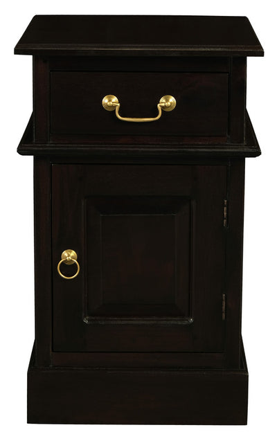 Tasmania 1 Solid Door 1 Drawer Bedside (Chocolate)