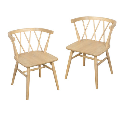 Sierra Cross Back Oak Chair - Set of 2 (Natural)