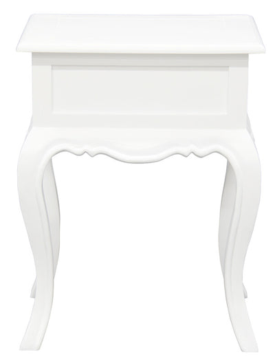 French Provincial 1 Drawer Lamp Table (White)