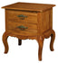 French Provincial 2 Drawer Side Table (Light Pecan)