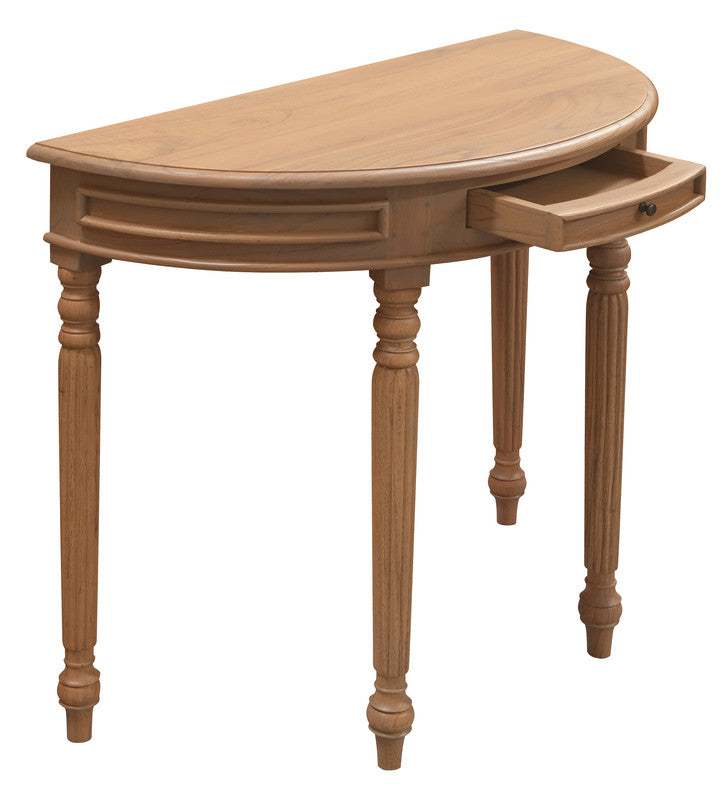 Huntley Turn Leg Half Round Sofa Table (Natural)