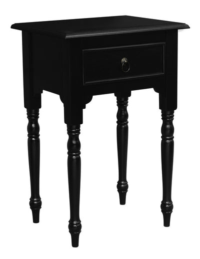 Milly Turn Leg 1 Drawer Side Table (Black)