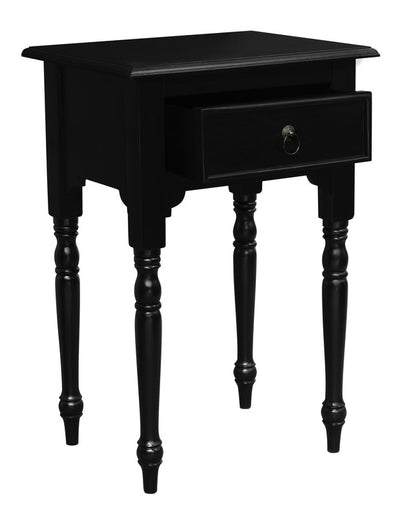 Milly Turn Leg 1 Drawer Side Table (Black)